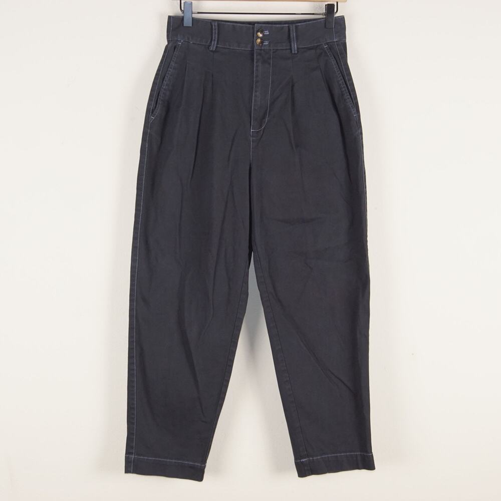 Madewell High Waisted Pleated Tapered Faded Black Pants Womens Sz 4